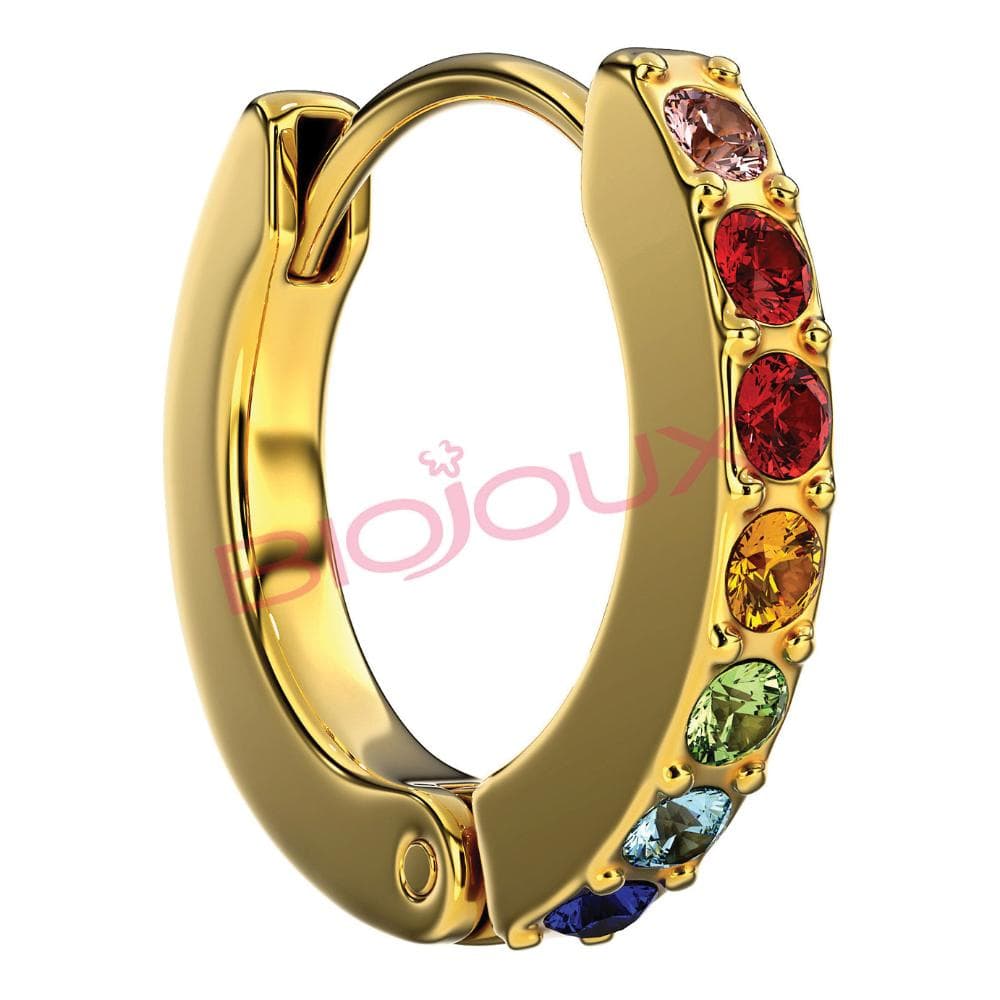 Bjt726 Orecchini Crystal Hoop Gold Plated