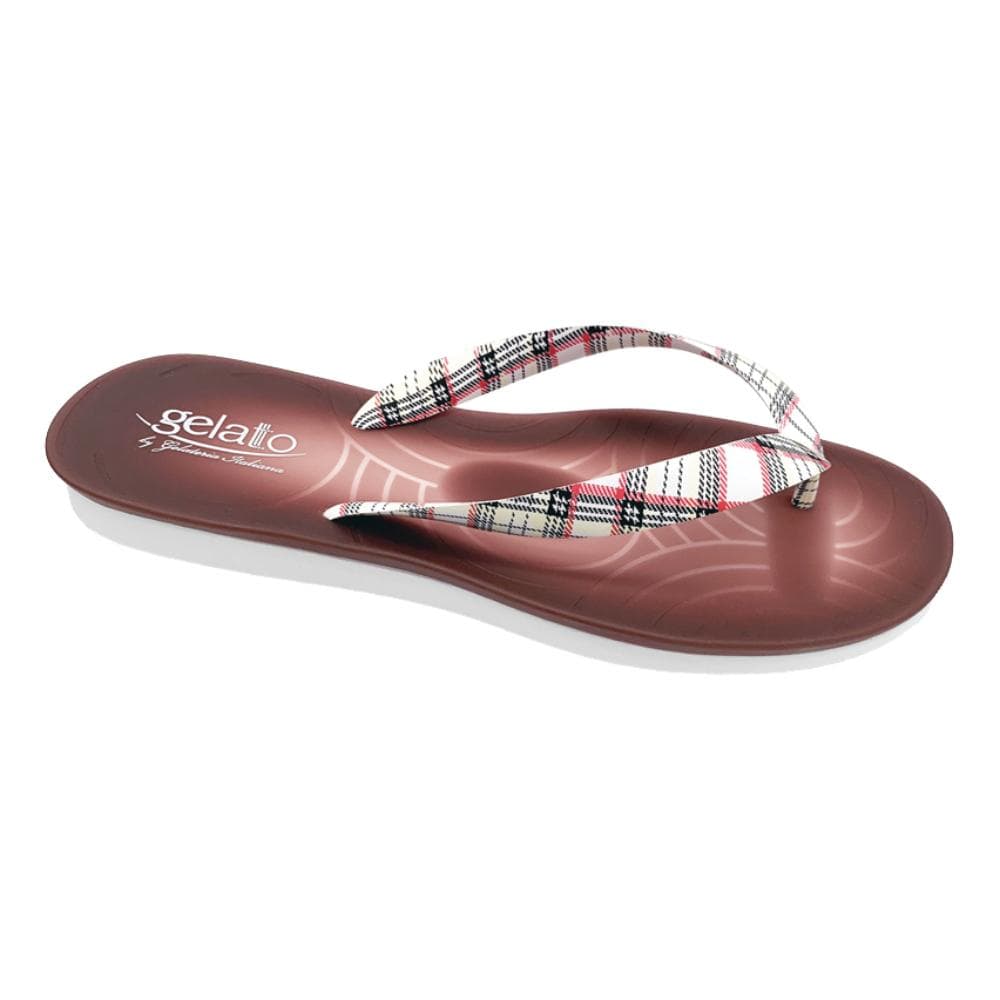 Gelato ciabatta infradito uomo con plantare anatomico in gel - numero 40/41 - Color tartan e cola