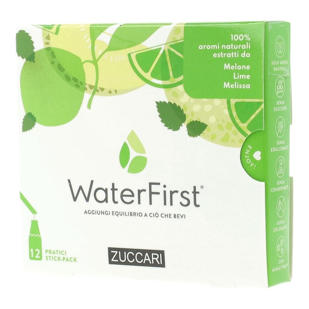 Zuccari WaterFirst - Aromatizzatore per Acqua Melone Lime Melissa, 12 stick