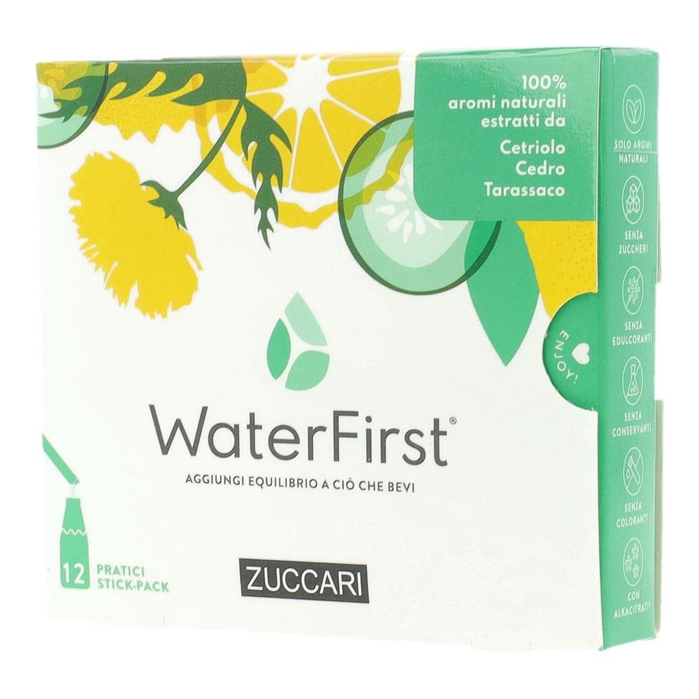 Zuccari WaterFirst - Aromatizzatore per Acqua Cetriolo Cedro Tarassaco, 12stick