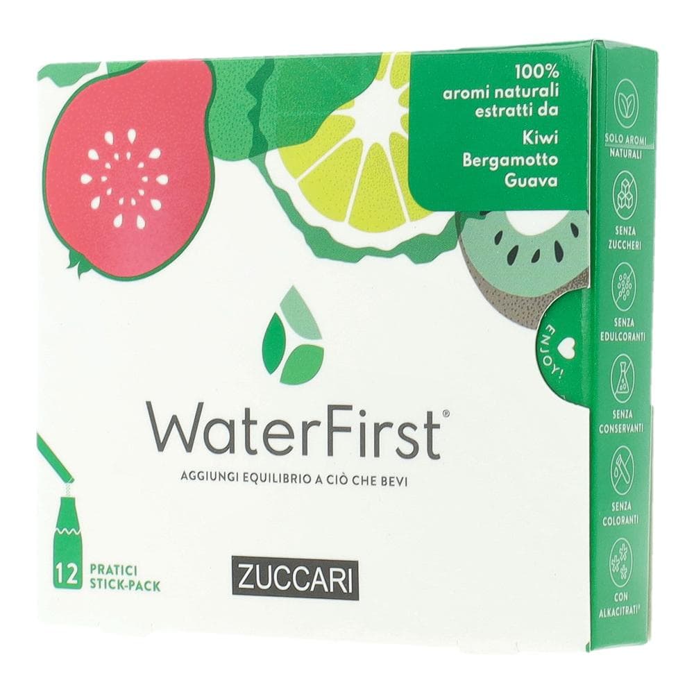 Zuccari WaterFirst - Aromatizzatore per Acqua Kiwi Bergamotto Guava, 12stick