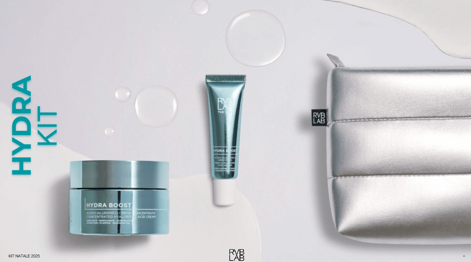 Rvblab kit hydraboost 2025 acido ialuronico crema concentrata idratante-rimpolpante-rigenerante 50 ml + acido ialuronico siero puro idratazione intensa 15 ml