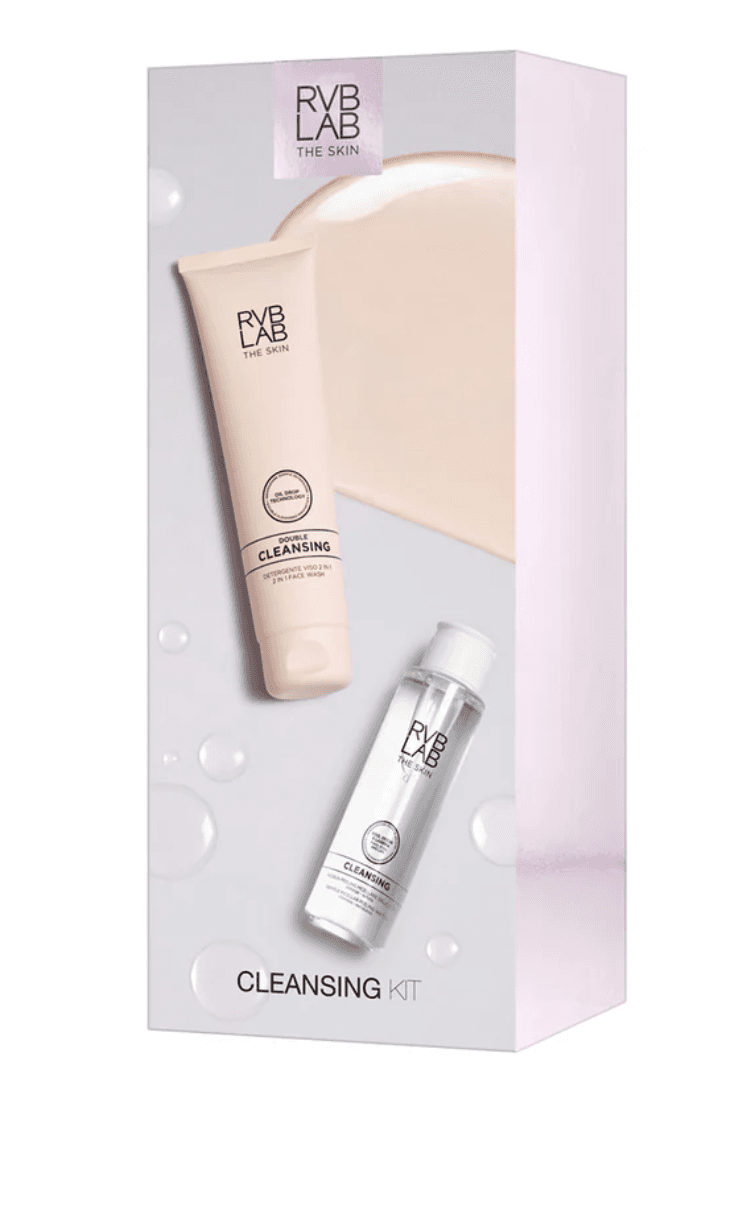 Rvblab kit detersione 2025 detergente viso 2in1 150 ml + acqua-peeling micellare delicata deterge-esfolia 100 ml