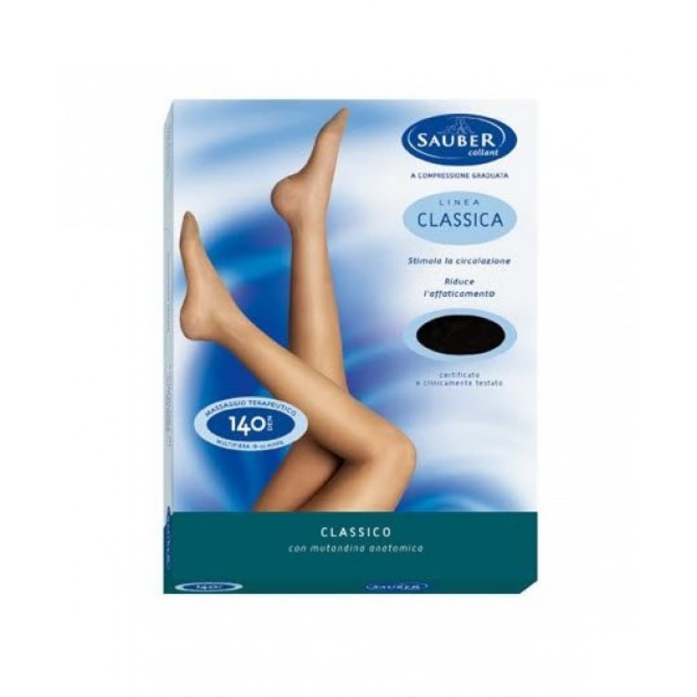 Sauber Linea Classica Collant Supercoprente 140 Den Nero Taglia 4