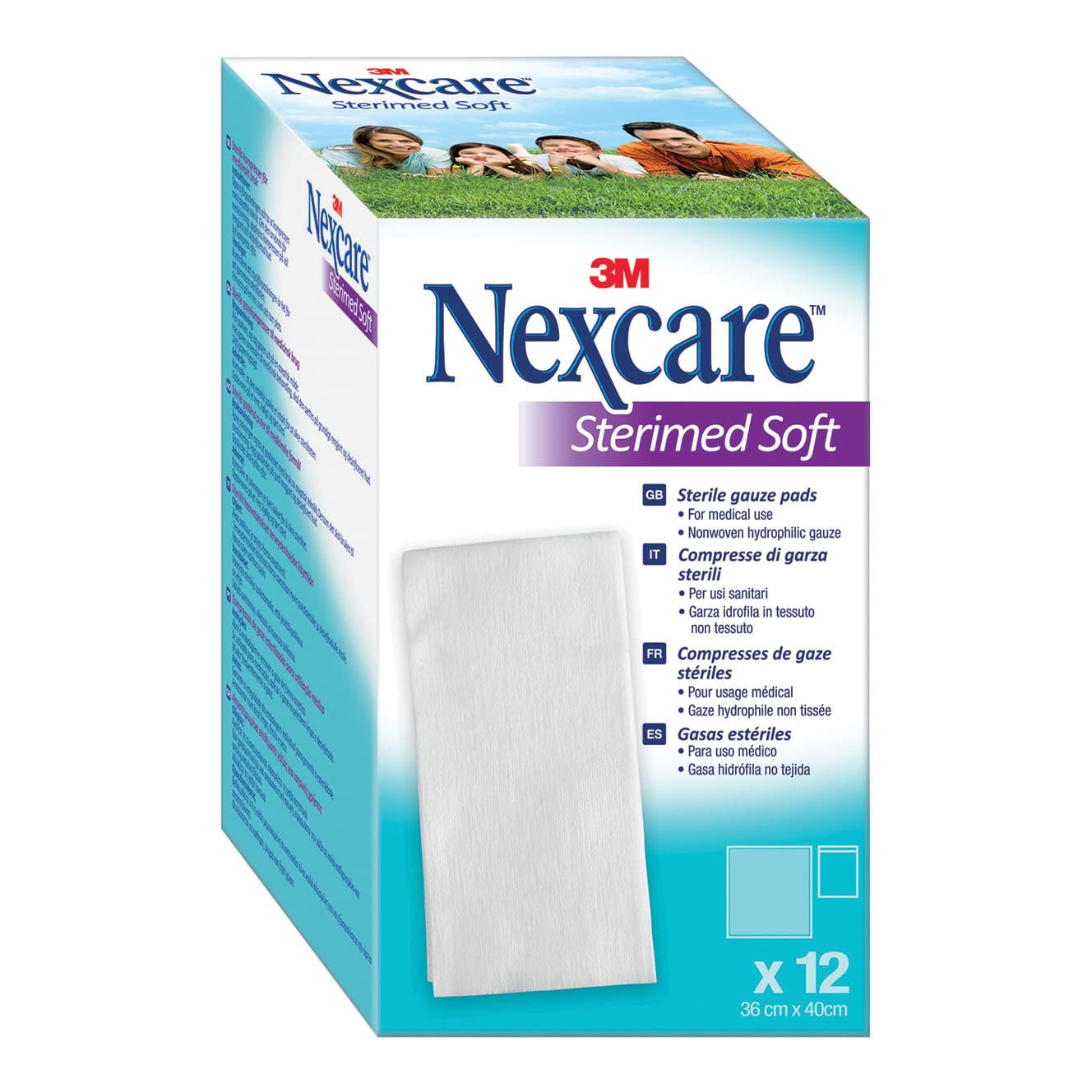 COMPRESSE DI GARZA STERILI NEXCARE STERIMED SOFT 18 X 40 CM 12 PEZZI