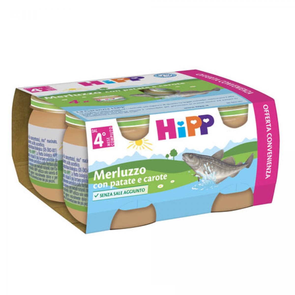 HIPP MERLUZZO PATATE/CAR 4X80G