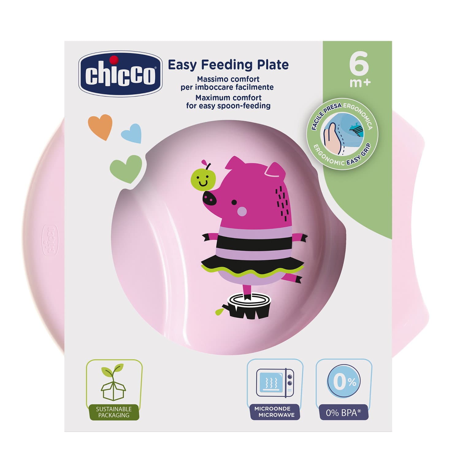 Chicco - Piatto pappa facile 6m+ Rosa