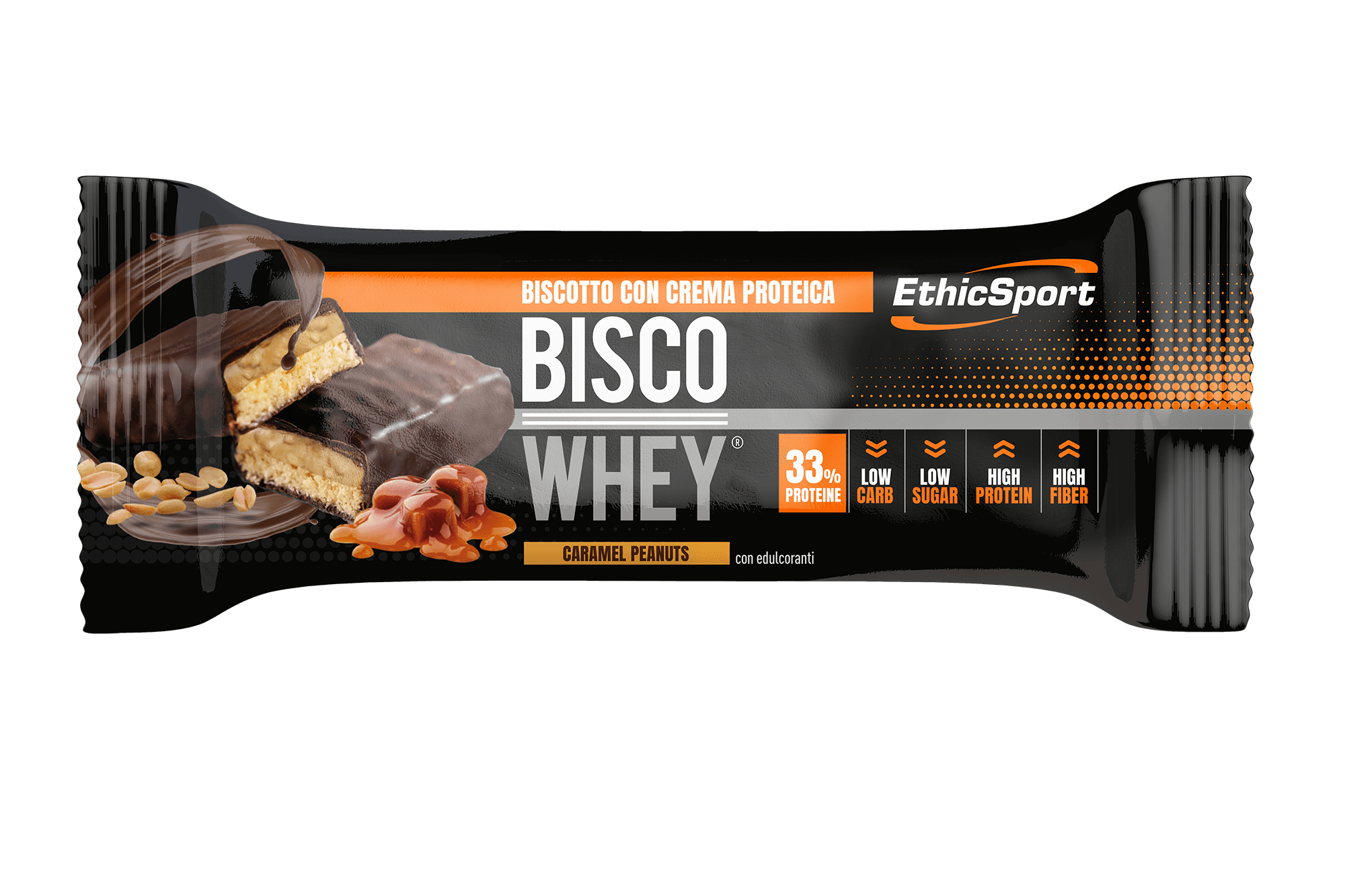 EthicSport - Bisco Whey - Barretta Proteica - Caramel Peanuts