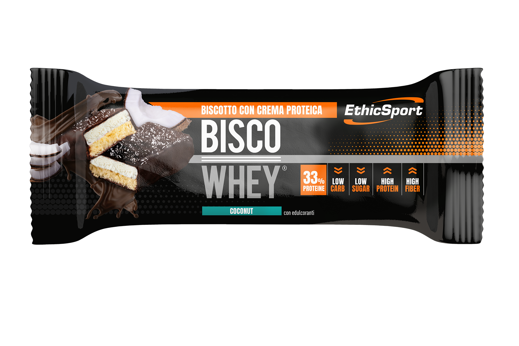 EthicSport Bisco Whey High Protein Bar Barretta Proteica Gusto Coconut, 40g