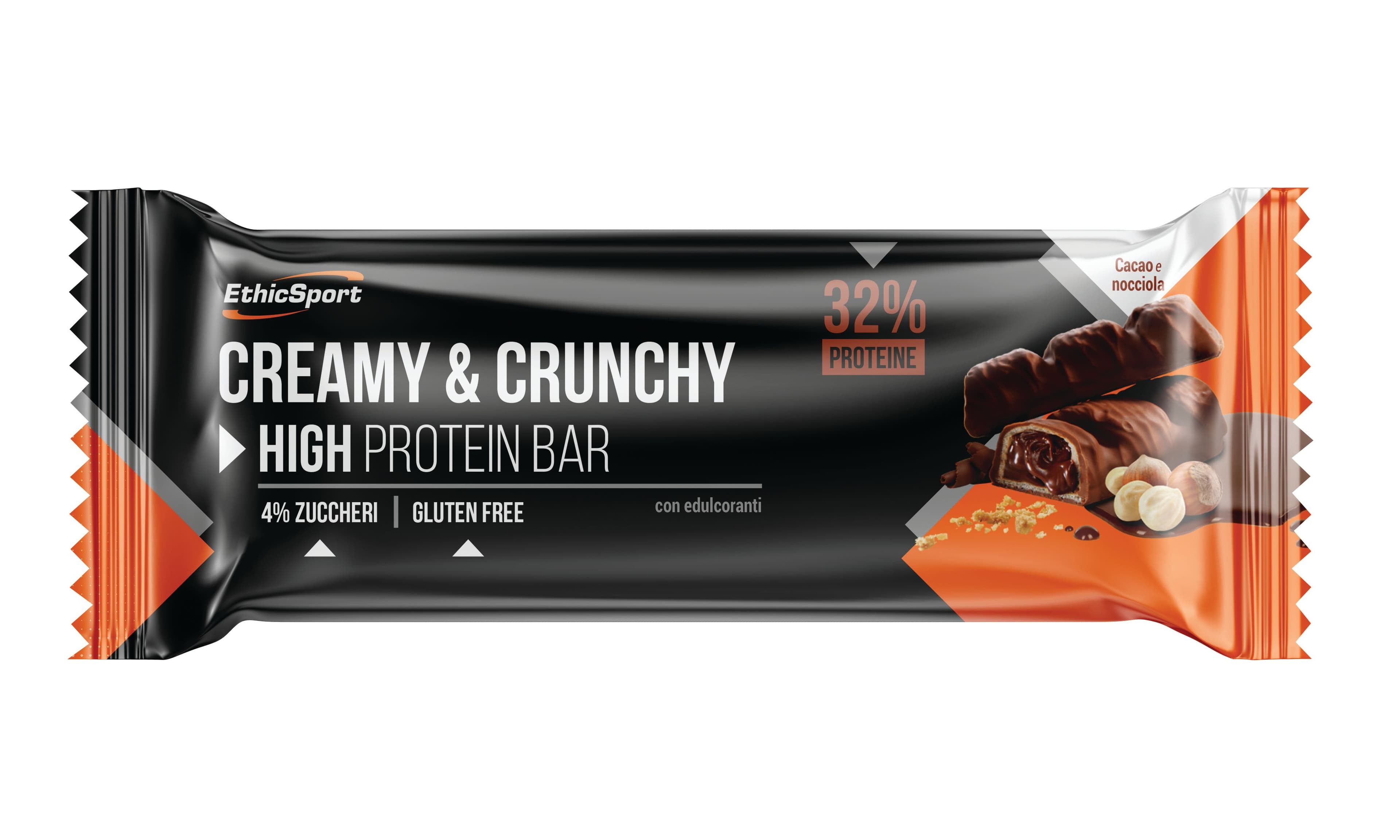EthicSport - Barretta Proteica Creamy & Crunchy - Nocciola e Cacao 30gr