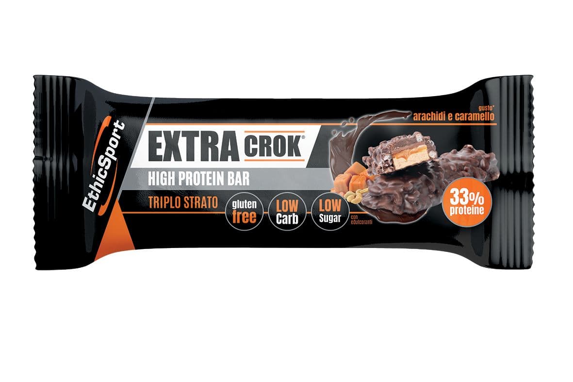 EthicSport - Barretta Proteica Extra Crok - Arachidi e Caramello 50gr