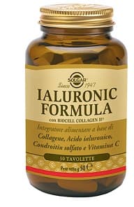 Ialuronic Formula integratore per la pelle Collagene, acido ialuronico da 30 tavolette Solgar