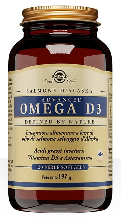 Advanced Omega D3 Solgar integratore per colesterolo 120 perle softgels