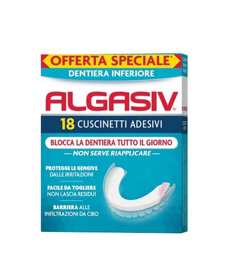 ALGASIV ADESIVO PER PROTESI DENTARIA INFERIORE 15 PEZZI OFFERTA SPECIALE