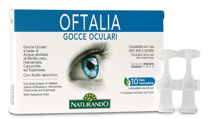 OFTALIA GOCCE OCULARI MONODOSE 2 STRIP 5 FIALE 0,33ML ARTICOLO 5167 1 ASTUCCIO