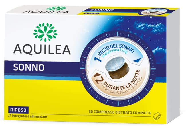Aquilea sonno Bistrato 30 compresse integratore per riposare - Uriach
