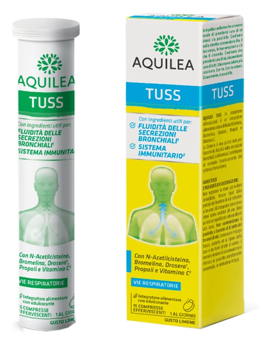 Aquilea Tuss 15 compresse effervescenti da 90 g per muchi bronchiali - Uriach