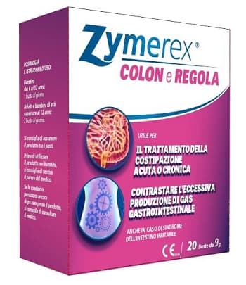 ZYMEREX COLON E REGOLA integratore per la costipazione e gas intestinali 20 BUSTINE 180 G