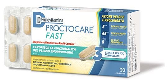 Dermovitamina Proctocare Fast Integratore per Emorroidi 30 Compresse