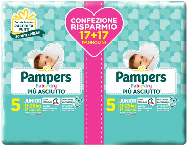 PAMPERS BABY DRYDUO DWCT JUNIOR X 34 PEZZI