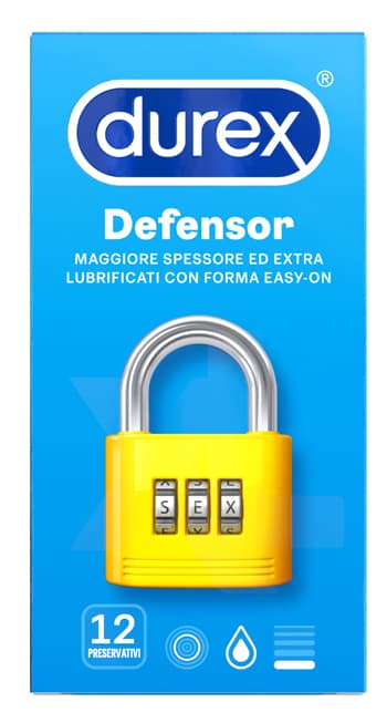 Durex Defensor preservativi resistenti con elevato spessore 12 pezzi - Reckitt Benckiser H.(It) SPA