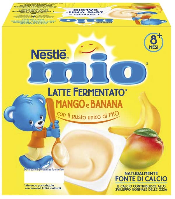 Mio merenda latte fermentato mango e banana 4 pezzi da 100 g