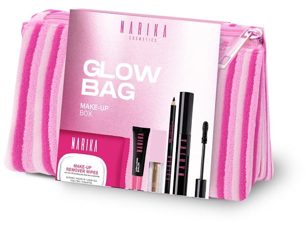 Narika Glow Bag Make Up 1 Narika Matita Occhi Nera + 1 Narika Ombretto Liquido Moon + 1 Narika Lip Volume Balm Maxi + 1 Narika Salviette Struccanti + 1 Narika Mascara Extreme Volum