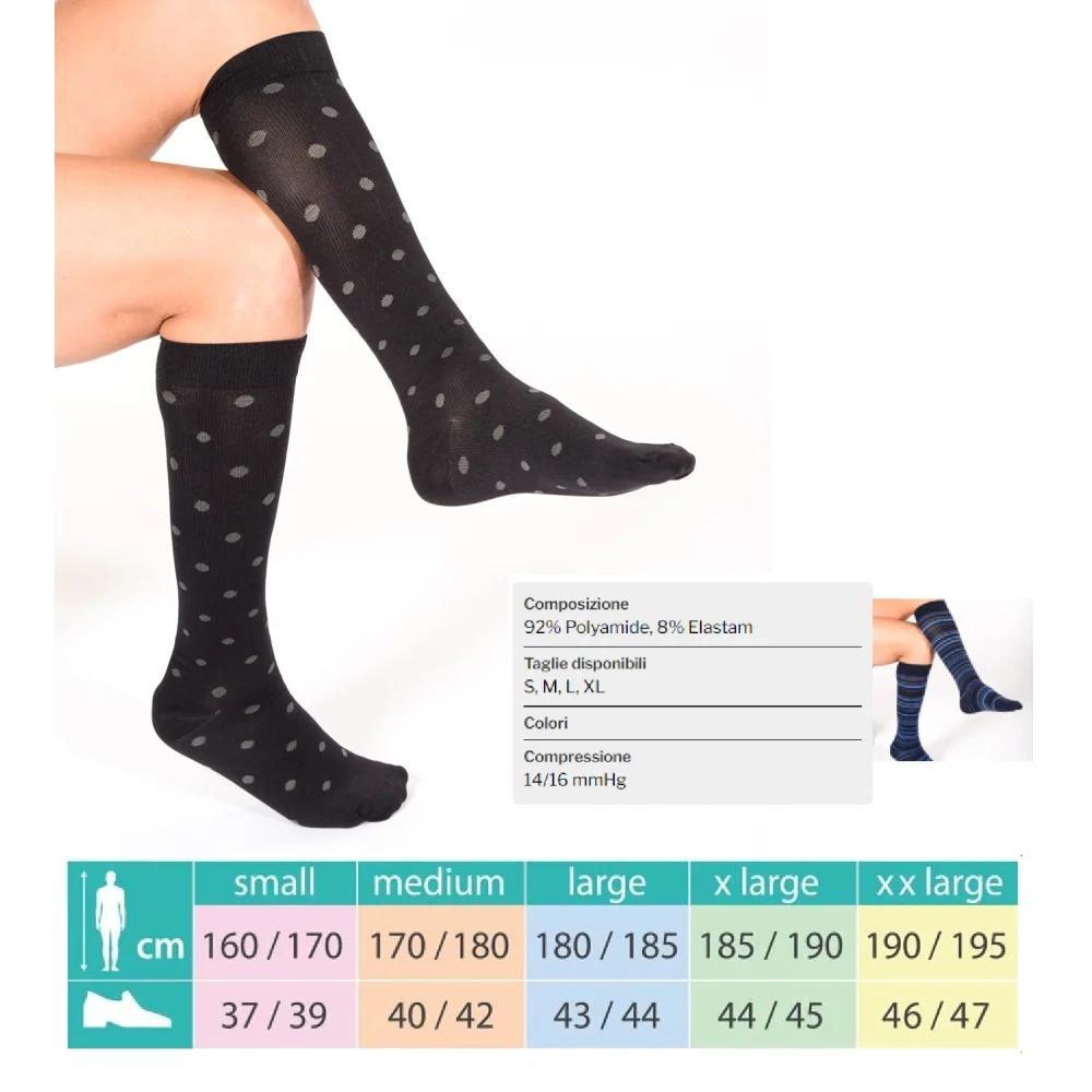 Kamila gambaletto fantasy 15 multi trama unisex blu con righe bluette xl