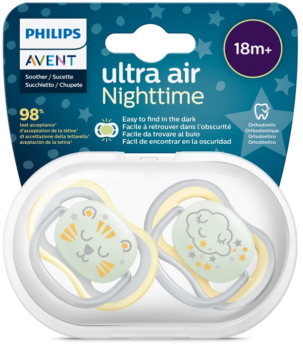 Avent 2 succhietti ultra air 18 mesi + neutro deco