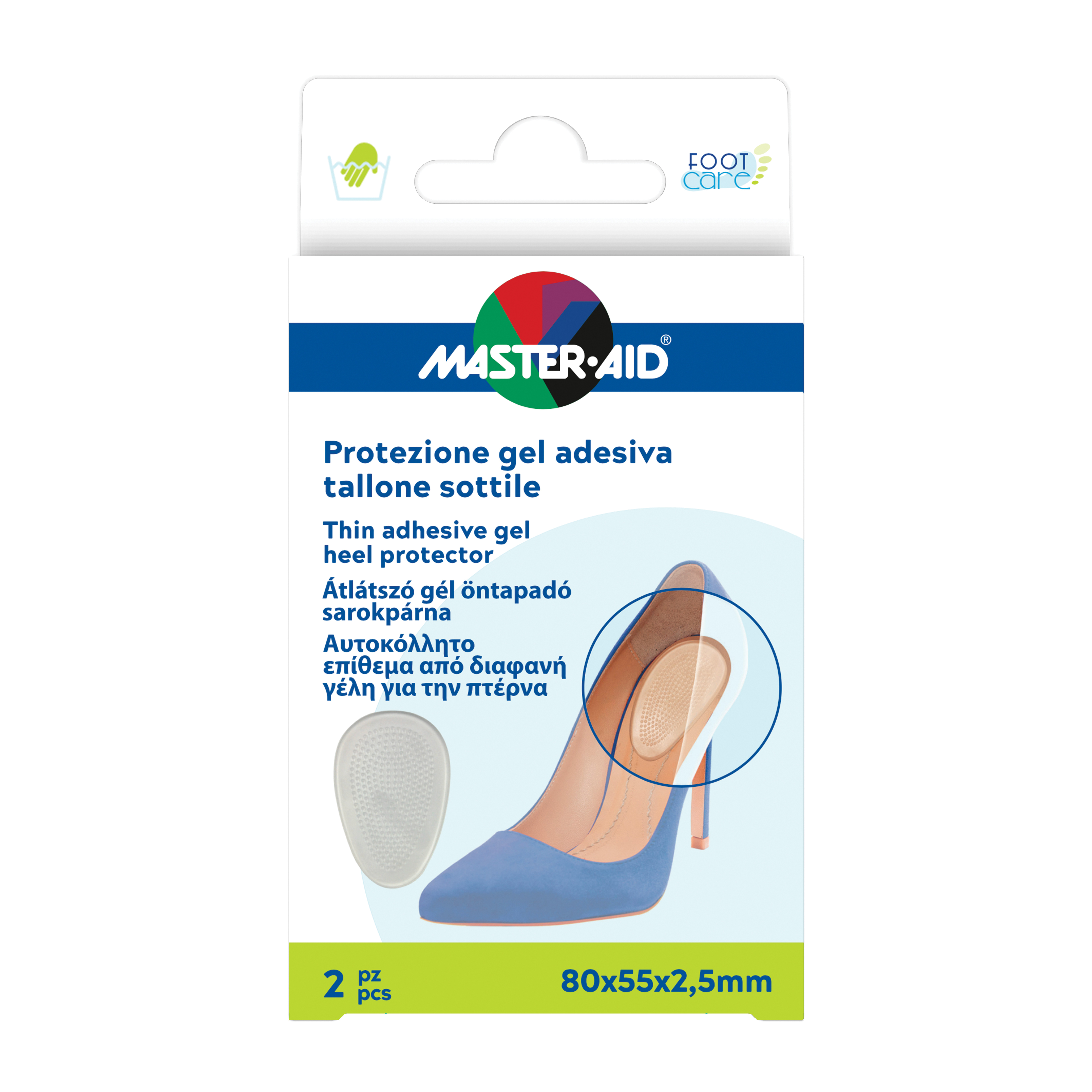 Footcare protezione adesiva tallone sottile 2 pezzi