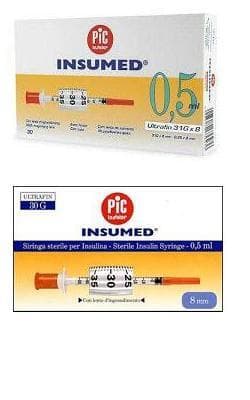Pic Solution Pic Insumed Siringhe Da Insulina 0,5ml G30 30 Pezzi