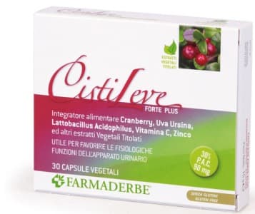 Farmaderbe Cistileve Forte Plus Integratore Apparato Urinario 30 Capsule
