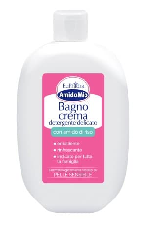 Euphidra AmidoMio Bagno Crema All'Amido di Riso Detergente Lenitivo 400 ml