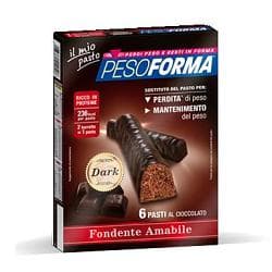 Pesoforma Barrette Cioccolato Fondente Amabile 12 Pezzi