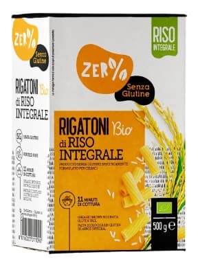 Zero% Glutine Rigatoni di Riso Integrale Senza Glutine Bio 500 g