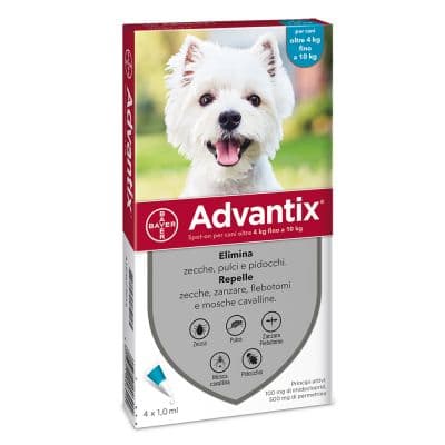 Advantix Spot-On Cani da 4 a 10 Kg 4 Pipette Monodose