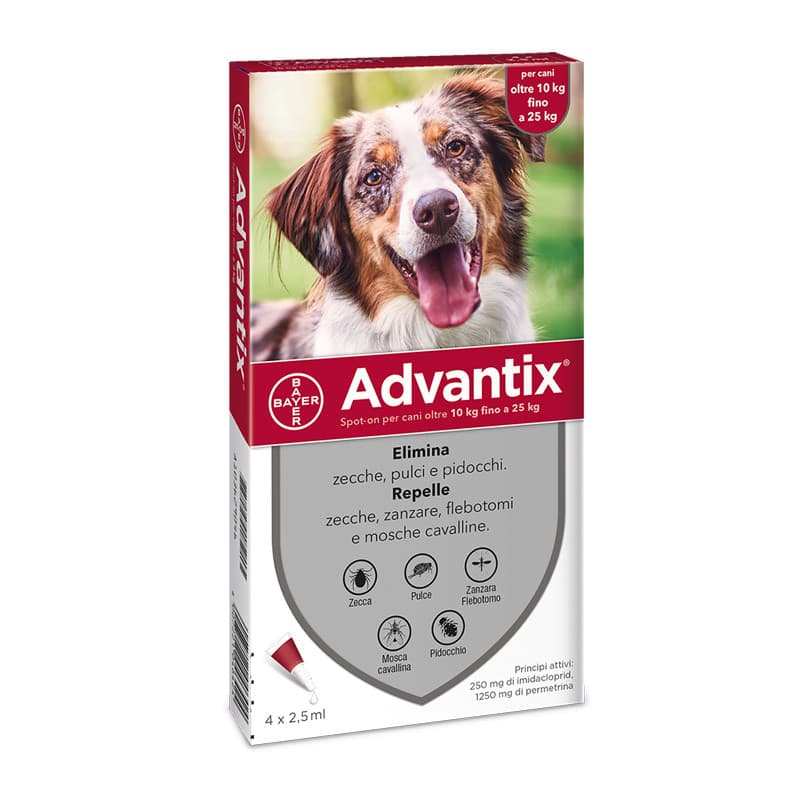 Advantix Spot-On Cani da 10 a 25 kg 4 Pipette Monodose