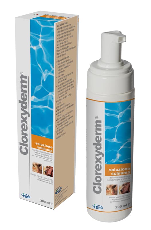 Icf Clorexyderm Soluzione Schiuma Disinfettante Veterinaria 200 Ml
