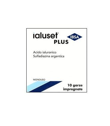 Ialuset Plus Garze per Ferite Infette e Ustioni 10x10 cm 10 Pezzi