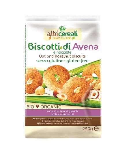 AltriCereali Biscotti Di Avena E Nocciole Senza Glutine 250g