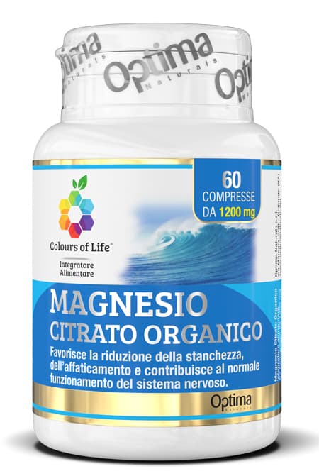 Optima Colours of Life Magnesio Citrato Integratore Sistema Nervoso 60 Compresse