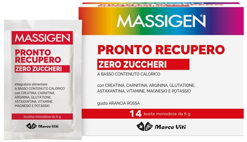 Massigen Pronto Recupero Zero Zuccheri Integratore Vitamine e Minerali 14 Bustine
