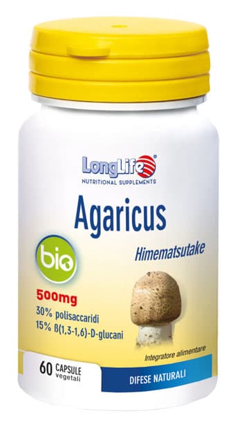 LongLife Agaricus Bio 500mg Integratore Alimentare 60 Capsule