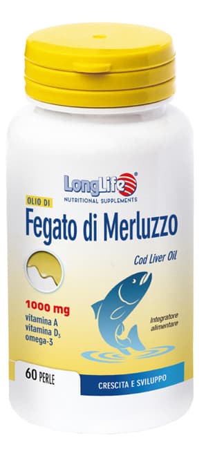LongLife Olio Di Fegato Di Merluzzo 1000mg Integratore Alimentare 60 Perle
