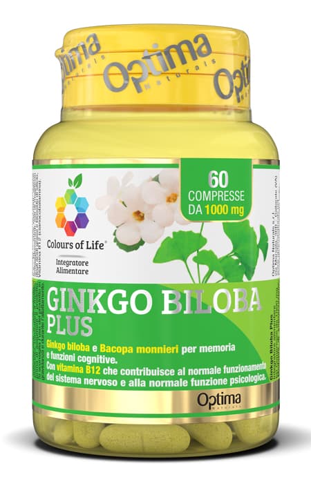 Optima Colours Of Life Ginkgo Biloba Plus Integratore Memoria 60 Compresse