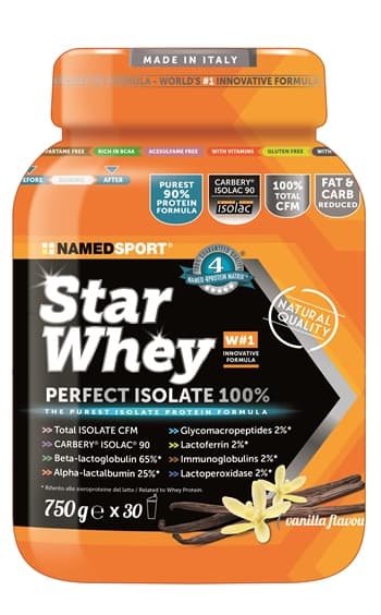 Named Sport Star Whey Isolate Vaniglia Integratore di Proteine Isolate del Siero del Latte 750 g