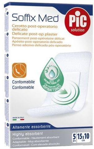 Pic Soffix Med Cerotto Post Operatorio Delicato 5 Pezzi 15X10 Cm