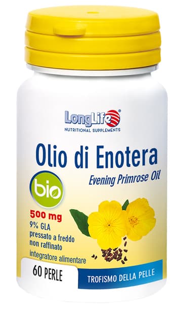 LongLife Olio Di Enotera Bio 500 mg Integratore Per La Pelle 60 Perle