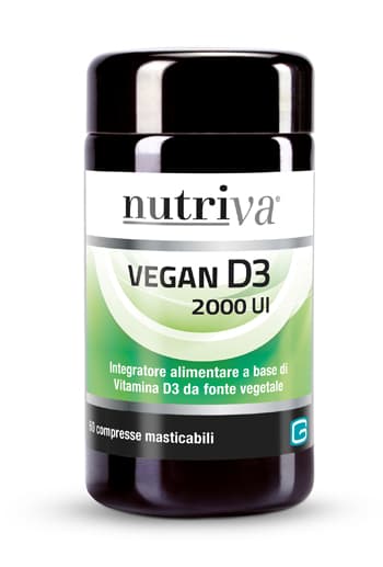 Nutriva Vegan D3 2000UI Integratore Vitaminico 60 Compresse Masticabili