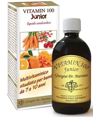 Dr. Giorgini Vitamin 100 Junior Liquido Analcolico Integratore Multivitaminico 500 ml